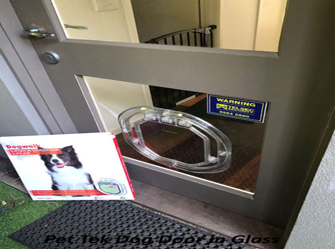 Large Dog Door installed in glass window in Balnarring.